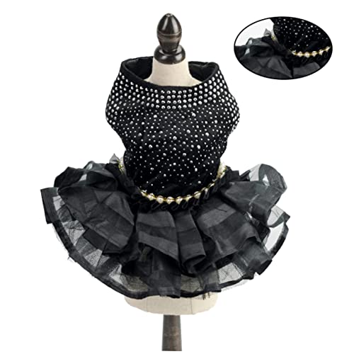 NUSITOU Vestido De Flor De Renda Vestido Tutu Para Meninas De Halloween Vestido De Suéter Preto Roup