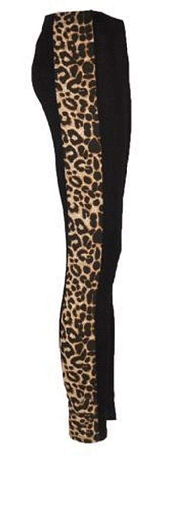 GirlzWalk ® Women Ladies Sexy Plus Size Printed Side Panel Stretchy Tights Leggings (Brown Leopard Side Panel, XXL/UK 20-22)