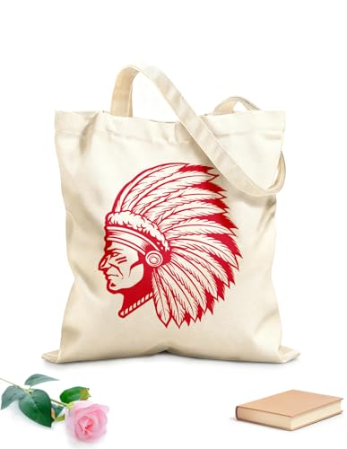 XIARON Bolsos de calicó para mujer nativo americano apache Tela de 340g/m² de grosor Bolsa para dibujar M Rojo carmín