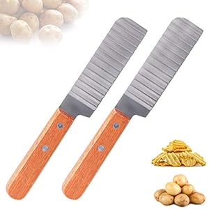 LTHERMELK 2 aardappels gegolfd snijden aardappel frietjes met anti-slip handvat crinkle cutter van roestvrij staal voor…