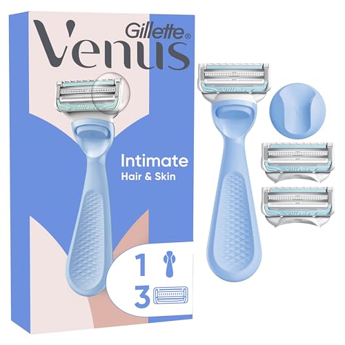 Gillette Venus Intimate Rasoir Femme Pour Le Maillot, Manche Ergonomique Réutilisable, 3 Recharges De Lames, Tête Plus Petite Conçue Pour Les Zones Intimes...