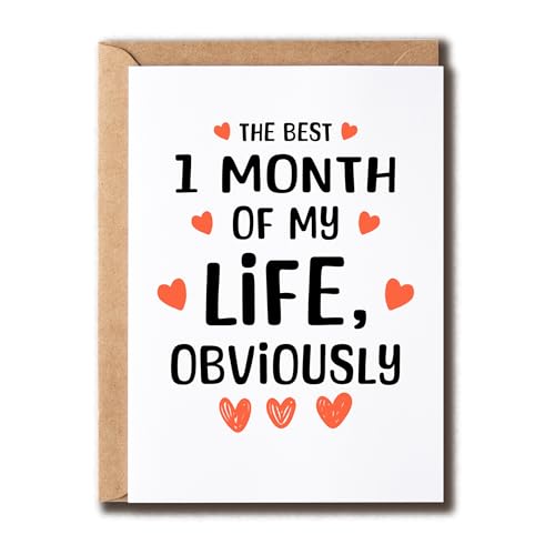 ABNSDesigns The Best 1 Month Of My Life Card - Greeting - Romantic Love - 1 Month...