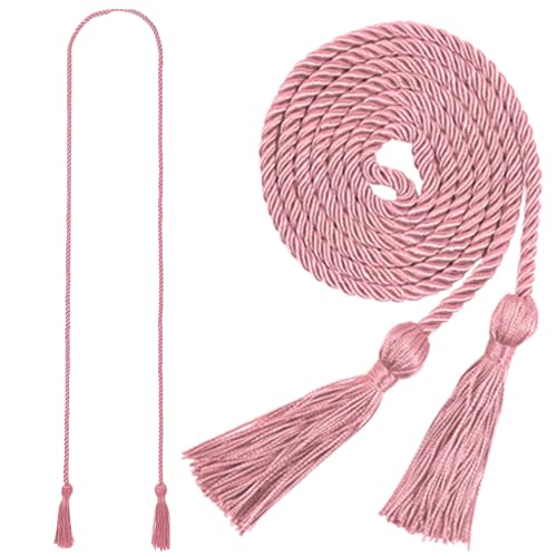 Image of Graduation Honor Cord 68 inch Grad Braided Honor Cords with Tassel Honor Rope Grad Cords for Graduation Students Bachelor Master Doctoral Gown Grad Decor (Pink)