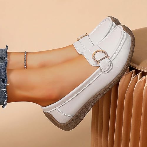 Women's Casual Comfortable Slip On Shoes Softsole Flat Walking Loafers for Daily Wear with Jeans Skirts Spring2