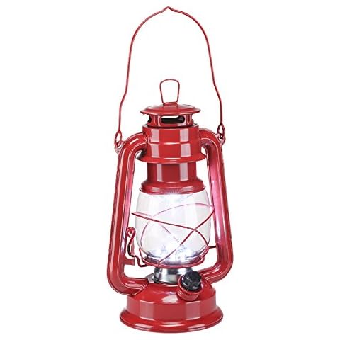 HI Dimmable LED Hurricane Lantern in Red Cover