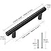 Probrico (5 Pack 3-3/4 Inch Hole Centers Cabinet Handles Black Kitchen Cabinet Pulls, Euro T Bar Drawer Handles Dresser Cabinet Pulls Hardware, 6 Inch Total Length