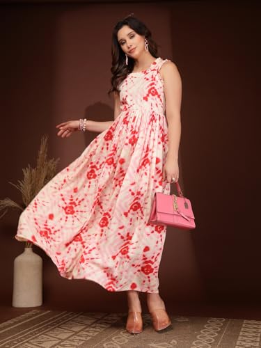 Image of Dress for Women | New Rayon Floral Printed Flared Maxi Dress for Women & Girl's