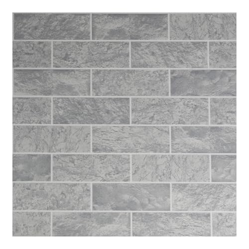 Contour Grey Tile Wallpaper | Paste the Wall Application | Grey Tile | Fully Washable | Antibacterial | Eco-Friendly