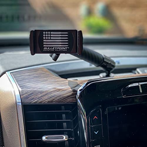 Image of Bulletpoint Dash Cell Phone Holder For RAM Truck (2019+ 1500, 2500, 3500 and TRX) with 20mm Single Ball Mount - Compatible with iPhone and Android Smartphones