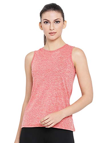Image of Clovia Women's Polyester Slim Fit Gym /Sports Textured Activewear Top