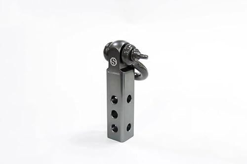 Miniatura 4 de SALMAN 5T 11,000 LBS WLL Receptor de enganche largo de aleación de aluminio 6061 y grillete en arco y pasador con accesorios de gancho de R (Gris)