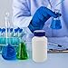 SEWACC 3Pcs 500Ml Large Capacity Reagent Bottles with Blue Caps, Thickened Sealed Plastic Chemical Sample Containers for Laboratory and Industrial Use