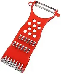 Descascador Fatiador 5 em 1 Multiuso Manual para Frutas e Legumes com 5 Tipos de Corte Diferente- colorido