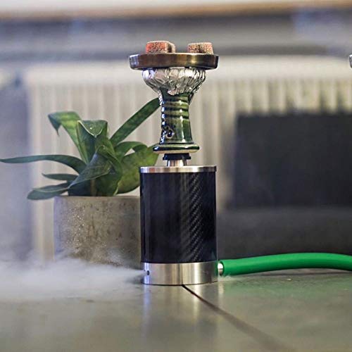 GAO-BO Shisha, Shisha Set Glastopf, kleine Edelstahl-Carbon-Faser beweglicher Topf – Bild 5