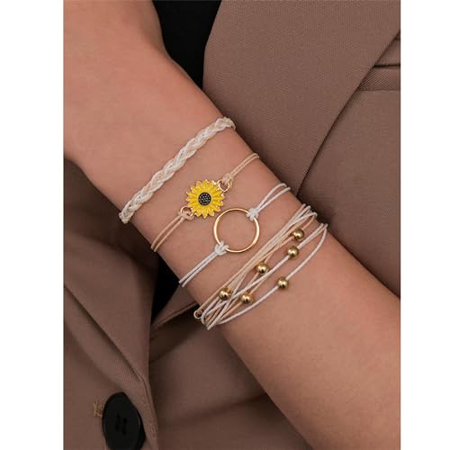 choice of all Cute Bracelets Sunflower Bracelet Boho Surfer Friendship Bracelet Adjustable String Blue Bracelet for Women Trendy Jewelry Gifts2