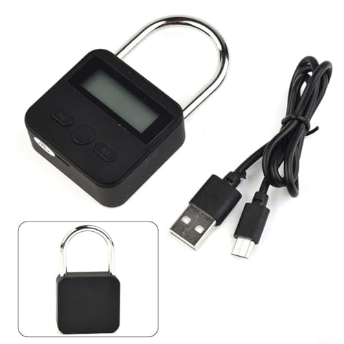 Candado blanco digital con temporizador de zinc recargable USB de 99h 3
