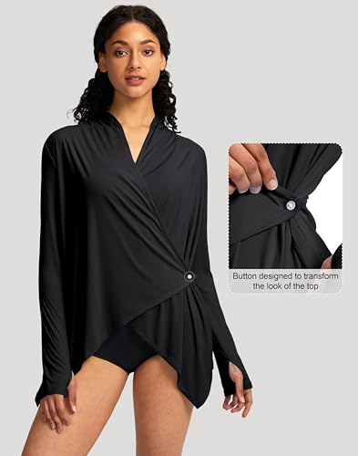 SANTINY UPF50+ Sun Shirt for Women Long Sleeve SPF UV Sun Protection Shirts Lightweight Cardigan with Pockets Swim Cover Up2