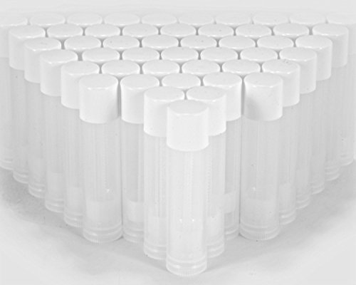 Premium Vials, 50 pcs, Empty Lip Balm Containers - Make Your Own Lip Balm, Empty Tubes - 3/16 Oz (5.5ml) (White Cap)