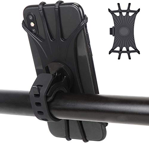 Ztent Bike Phone Mount, 360Â°Rotation Silicone Bicycle Cell Phone Holder Universal Handlebar Mount, Cycling Accessories Compatible for iPhone X 8 7 6 Plus Galaxy S10+ S10 S10e S9 S8, 4.0"-6.5" Phones