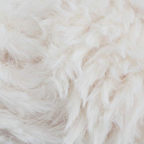 NICEEC 2 Skeins Faux Fur Yarn Super Soft, Chunky & Fluffy, Eyelash Yarn for Crochet & Knitting (Total Length 70yds,3.53oz) - White