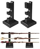 Kwistq Magic Wand Holder, Wizard Wand Stand for Desktop Display Decoration and Collection, 3 Tiered Wooden (Black)