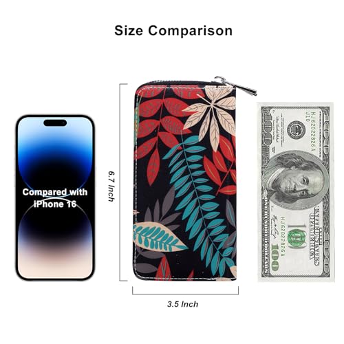 Image of Double Zipper Wallet for Woman Clutch Purse with Cell Phone Holder for Smartphone /Card /Coin /Cash