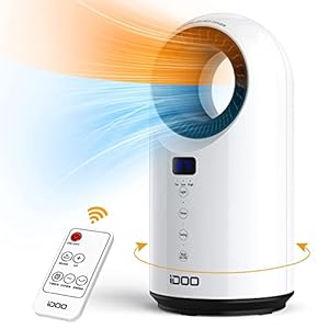 iDOO elektrische ruimteverwarmer voor thuis, draagbare keramische kachels met afstandsbediening, 1500 W snelle verwarming voor kamer/kantoor, veilig en stil, 12 uur timer, oscillatie, LED-display