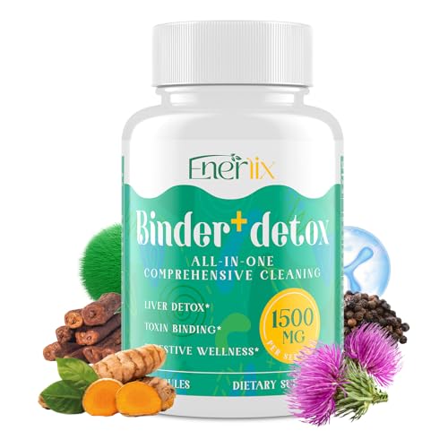 Enerlix 15-in-1 Detox Binder, Activated Charcoal, Zeolite &...