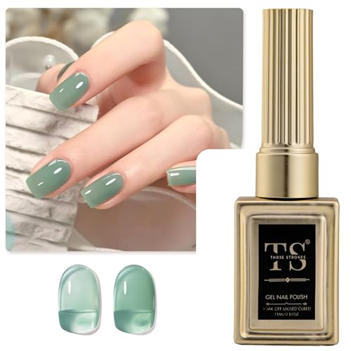 Image of THR3E STROKES Professional UV Gel Nail Polish, HEMA-FREE Lasts Upto 21 Days, Super Glossy Finish, Non-Chipping, Non-Smudging, Quick Drying Nail Polish,15 ml (61, 15ML)