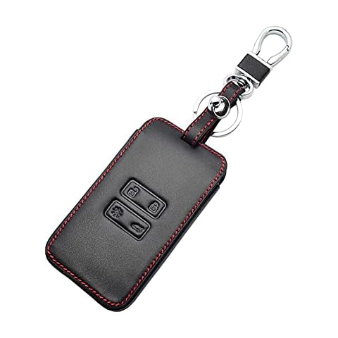BIGJIYU Genuine Leather 4 Buttons Flip Folding Holder With Keychian Key Cover For Renault Kadjar/Clio/Captur/Dacia Duster/Espace 5/Master Bus/Talisman Cover