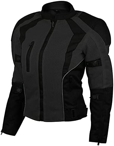 Vance Advance Womens All Weather Season CE Armor Mesh Motorcycle Biker Riding Jacket (2XL, Black)