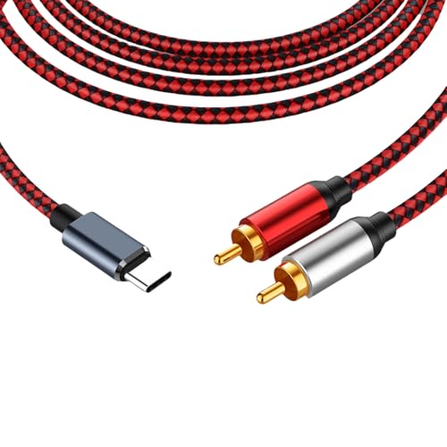 Câble de son USB C vers 2RCA cordon stéréo type C mâle en Y pour home cinéma - 4