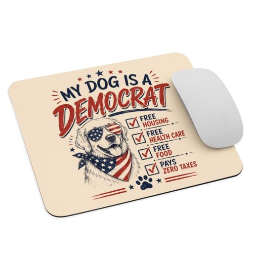 Tapis de Souris Gamer Humour Politique pour Les Amoureux des Chiens :