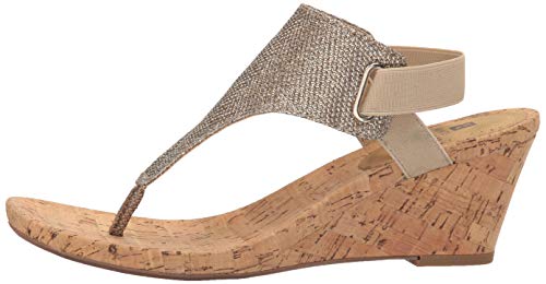 White Mountain Shoes All Good Women's Cork Wedge Sandal, Ltgold/Glitter, 8.5 M #TOP7