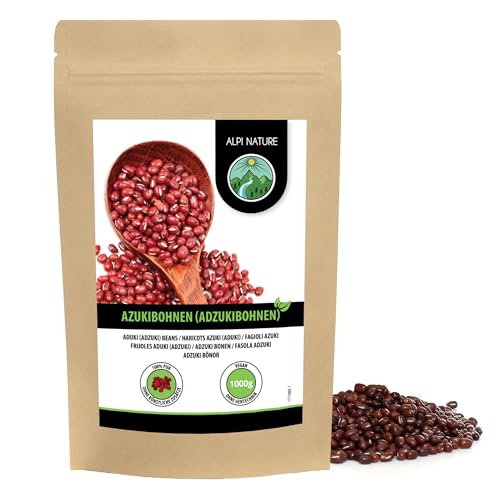 Alpi Nature Azukibohnen 1kg, ganze rote Adzukibohne, Adzukibohnen für Curry, Salat und Reis