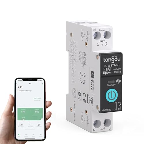 Weinsamkeit Interruttore collegato, telecomando intelligente da 16 A, misurazione dell'interruttore WiFi con, controllo vocale e registrazione del tempo, interruttore WiFi wireless per la casa