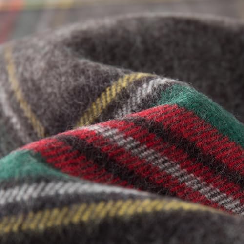 CALVIN & OLIVIA Cashmere Feel Scarf Soft Winter Soft Tartan Plaid Fashion Scottish Check Multi-Color Gift for Men Women Grey Green Red Tartan3