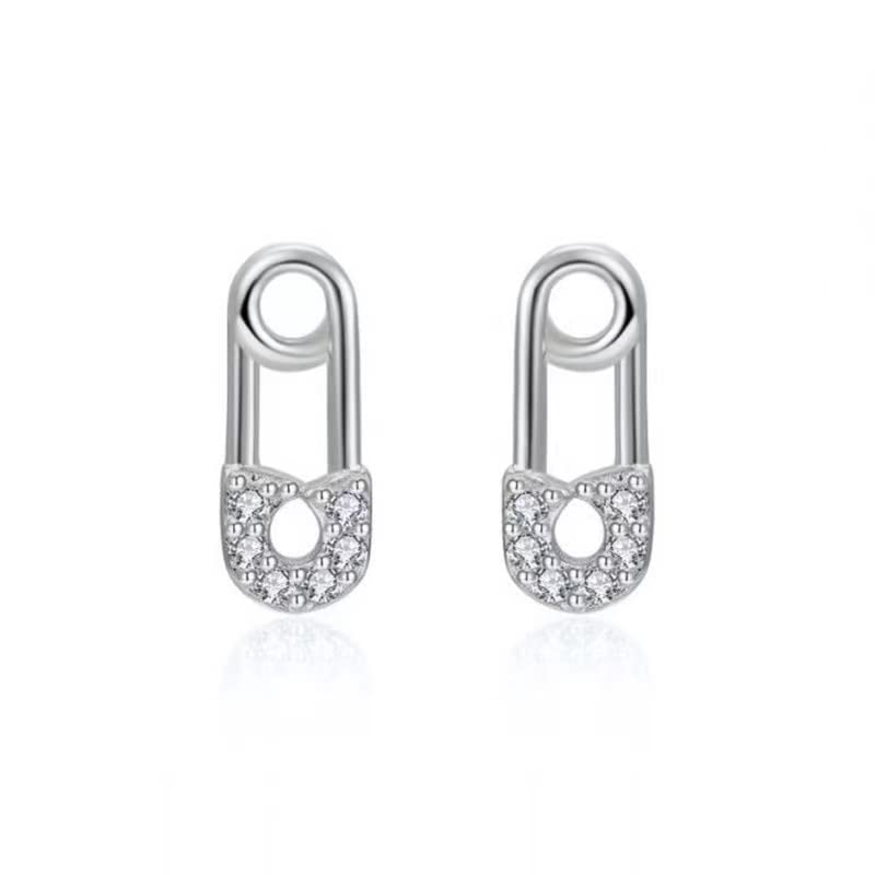 Boucles d'oreilles aiguille petit trombone 4mm en or mignon pour femme