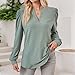 Women's V Neck Long Sleeve T-Shirts Casual Loose Fit Basic Pure Color Tops for Daily Work Spring Winter (Green, XXL)