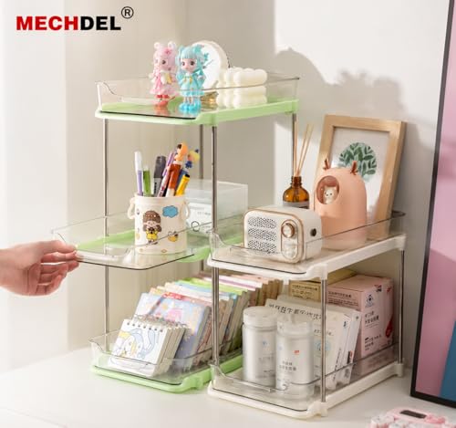 Image of MECHDEL 3-Tier Under Sink Organizer with Pull-Out Sliding Drawers | Multi-Purpose Kitchen & Bathroom Storage Rack | Clear Countertop Organizer for Pantry, Vanity, Cabinet & Cleaning Supplies