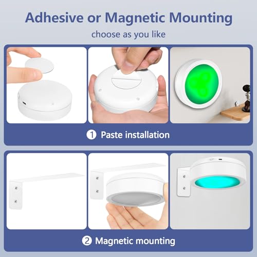 Image of Picture Lights for Wall, 2000mAh Rechargeable Battery Magnetic Poster Lights with 2 Color Modes&13 RGB, Dimmable Timer Painting Light, Wall Decor Light for Art Display and Picture