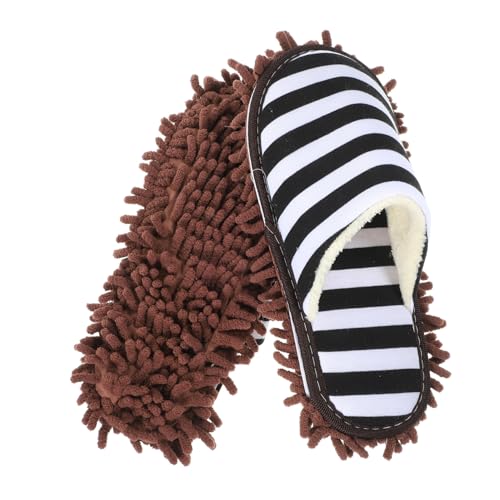 SOPOTUTU Zapatillas de Limpieza Reutilizables de Chenilla para Adultos Absorbentes y Lavables Cómodas y Prácticas para Barrer y Fregar sin Esfuerzo