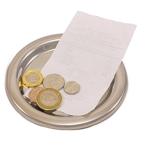 Chef-hub Stainless Steel Tip Tray/Bill Presenter for Restaurants14Cm Pack Of 10 Cover