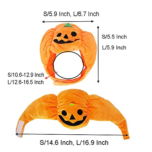 Aniac Dog Halloween Hat Kitten Pumpkin Cap Puppy Party Cosplay Trick Costume Pet Cute Headgear Festival Head Accessory For Cat And Small Dogs (Small) #TOP3