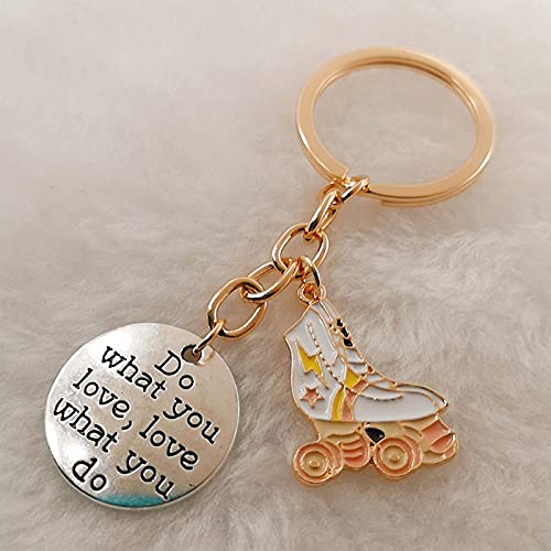 ZOJK Llaveros Producto de la Letra AZ, Llavero de Patines esmaltados, Llavero de Patinaje, Llavero de Regalo, Regalo de Patinador, joyería