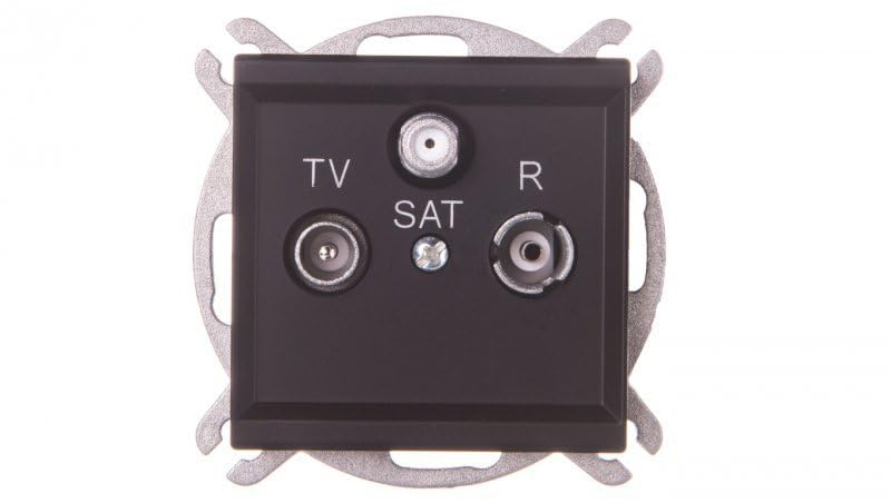 Prise de courant noir IP20 compacte de 35 mm pour boîtes d'encastrement étroites