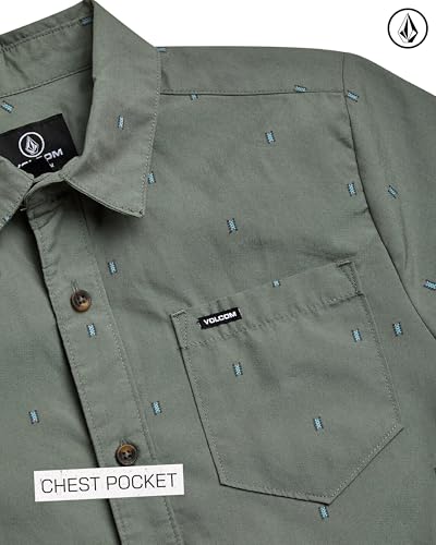 Volcom Boys Short Sleeve Button Down Shirt - Soft Woven Hawaiian Beach Shirts - Casual Summer Collared Shirts for Boys4