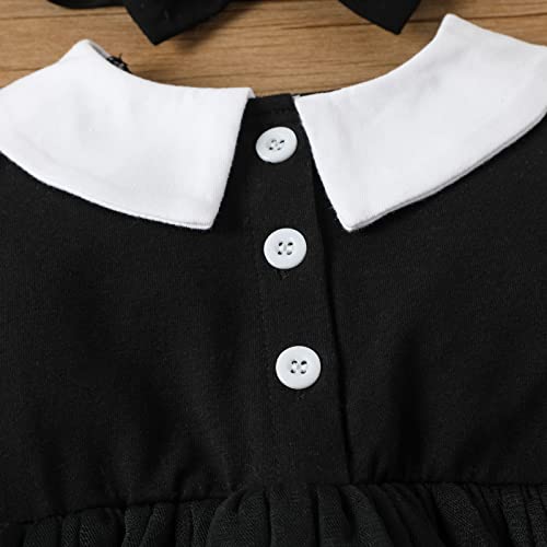 Sinhoon Baby Girls Halloween Dress Toddler Dress Girls Long Sleeve Autumn Winter Dress+Headband Baby Girls Lapel Dress4