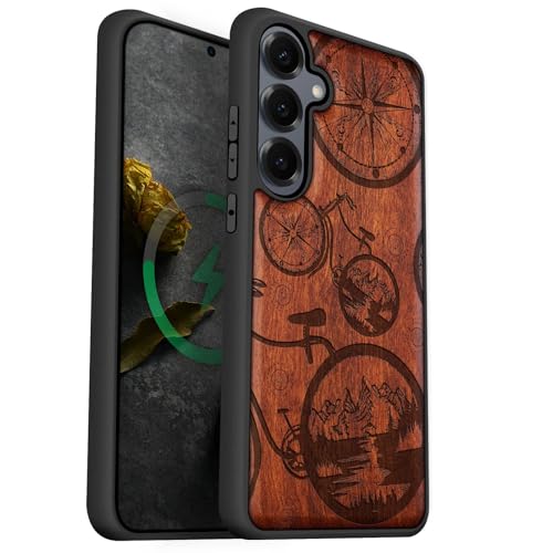 Coque bois Galaxy S25 Plus Magsafe premium Carveit gravée