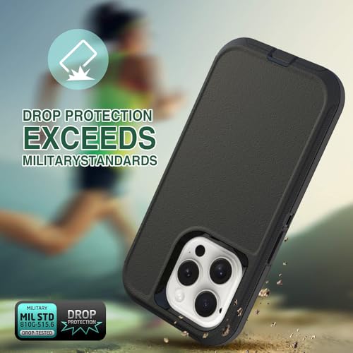 Image of Case for iPhone 14 Pro Max, Heavy-Duty Tough Rugged Shockproof Drop Protective Cover Phone Cases, Black
